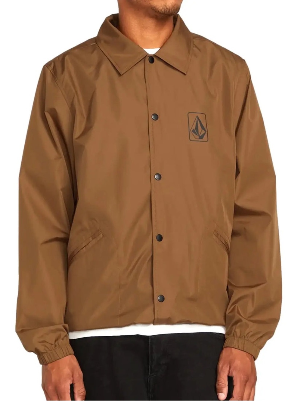 NWT! Volcom Men’s Skate Vitals Coaches Jacket Brown Windbreaker Size Medium